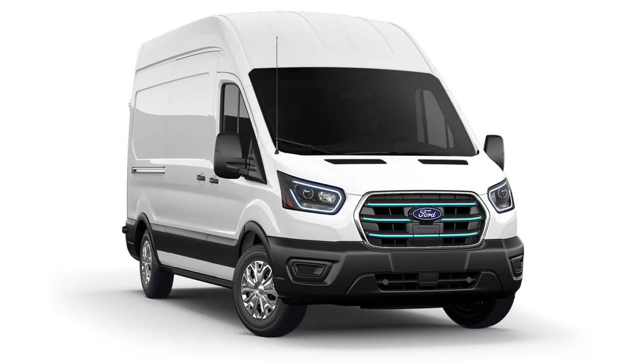 2026 Ford E-Transit™ Cargo Van shown in Oxford White